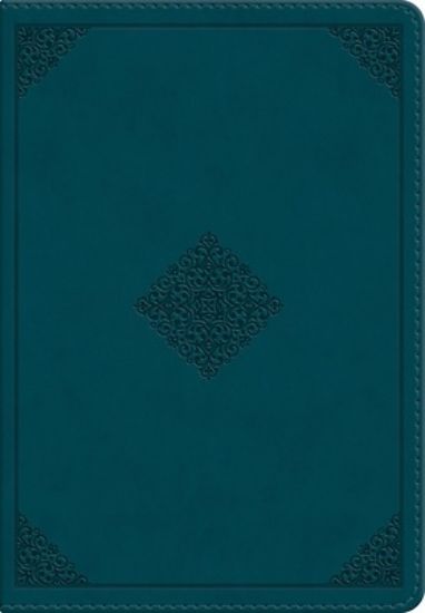 Picture of ESV Large Print Personal Size Bible, Red Letter (Trutone, Deep Teal, Ornament Design)