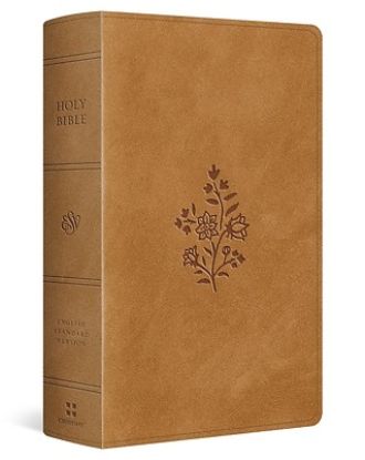 Picture of ESV Large Print Personal Size Bible, Red Letter (Trutone, Nubuck Caramel, Wildflower Design)
