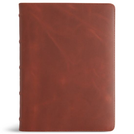 Picture of CSB Single-Column Wide-Margin Bible, Holman Handcrafted Collection, Marbled Tan Premium Calfskin