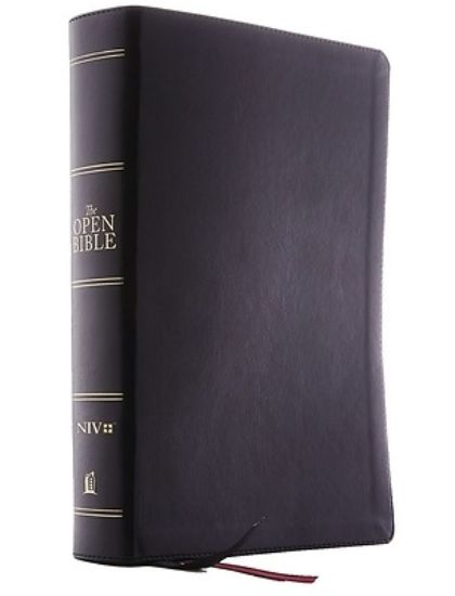 The Niv, Open Bible, Leathersoft, Black, Red Lette