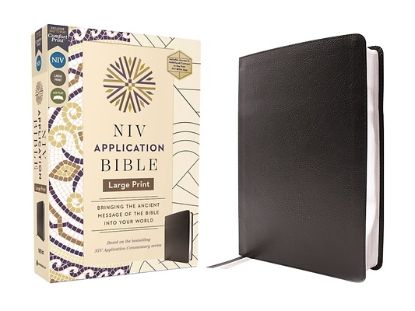 Picture of NIV Application Bible, Large Print, European Bonded Leather, Black, Red Letter, Comfort Print