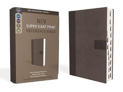 Picture of Niv, Super Giant Print Reference Bible, Leathersoft, Gray, Red Letter, Thumb Indexed, Comfort Print
