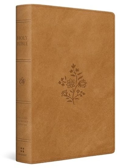 Picture of ESV Giant Print Personal Size Bible, Red Letter, Indexed (Trutone, Nubuck Caramel, Wildflower Design)