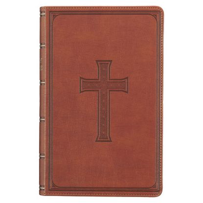Picture of KJV Holy Bible, Giant Print Standard Size Faux Leather Red Letter Edition - Ribbon Marker, King James Version, Brown
