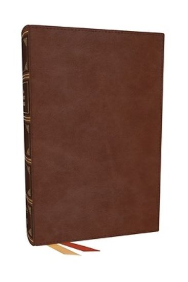 Picture of Nkjv, End-Of-Verse Reference Bible, Personal Size Large Print, Leathersoft, Brown, Red Letter, Comfort Print