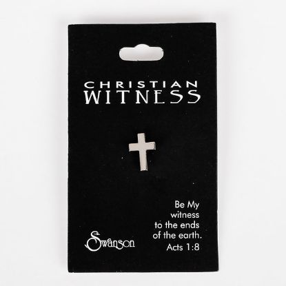 Picture of Lapel Pin Cross Silver 1/2 Inch