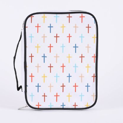 Picture of Bible Cover Canvas Colorful Crosses Medium