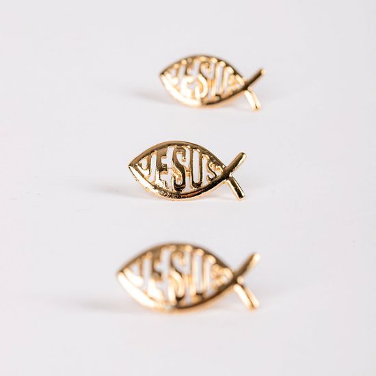 Picture of Lapel Pin Jesus Fish Gold PK6