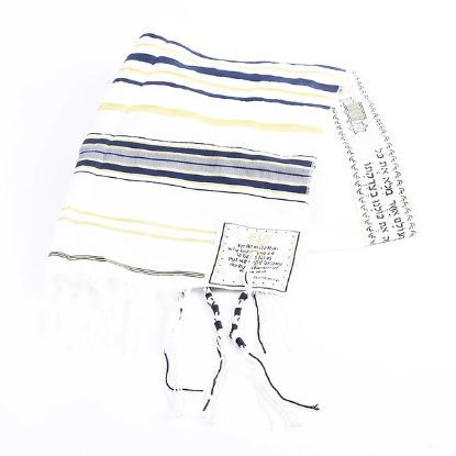 Picture of Prayer Shawl Hebrew Messianic W/Tallit Navy 72"X 22"