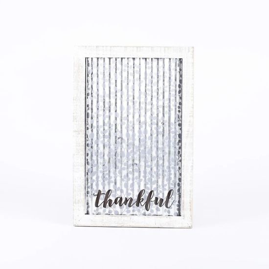 Picture of Wall Decor Corrugated Tin Thankful 18X11.75X.5