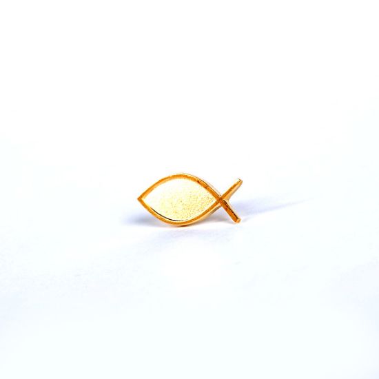 Picture of Lapel Pin Christian Fish Gold PK6