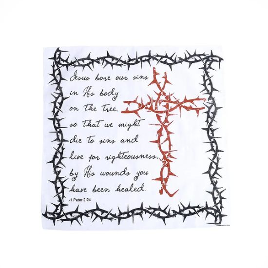Picture of Prayer Cloth Cross/Thorns 1 Peter 2:24 PK6