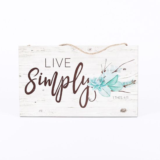 Picture of Wall Decor Wood W/ Rope Live Simply