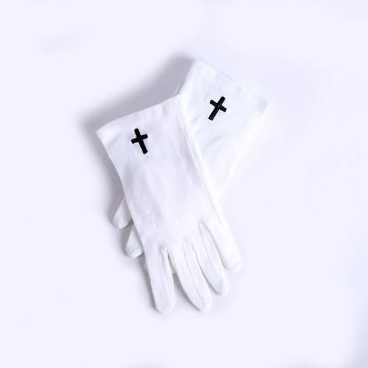 Picture of Glove White W/ Black Cross S
