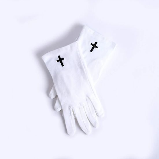 Picture of Glove White W/ Black Cross S