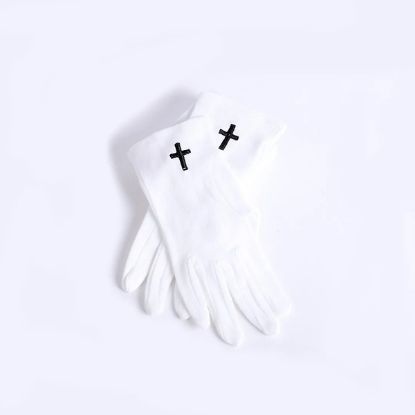 Picture of Glove White W/ Black Cross M