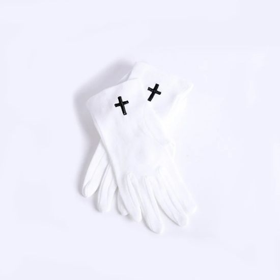 Picture of Glove White W/ Black Cross M