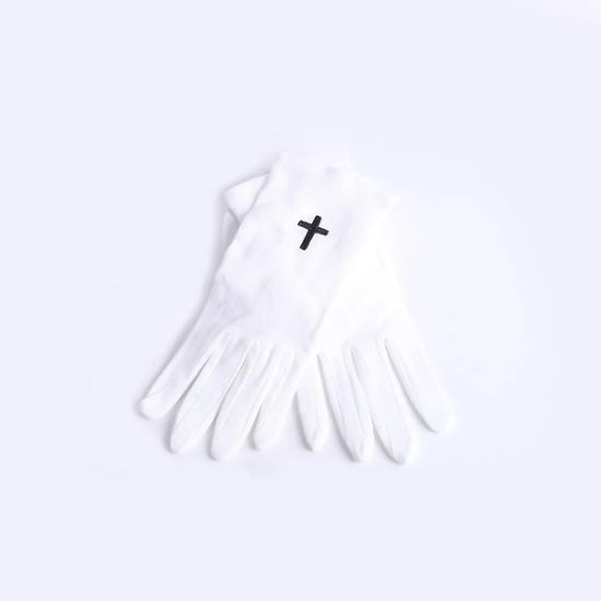 Picture of Glove White W/ Black Cross L