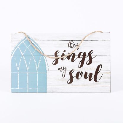 Picture of Wall Decor Wood W/ Rope Then Sings My Soul