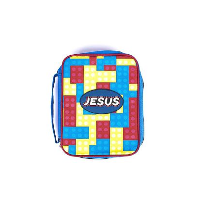 Picture of Bible Cover Canvas Blocks W/Jesus Large