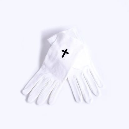 Picture of Glove White W/ Black Cross XL