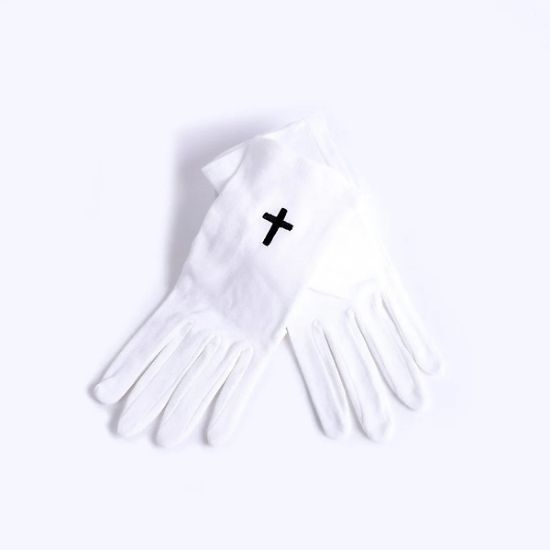 Picture of Glove White W/ Black Cross XL