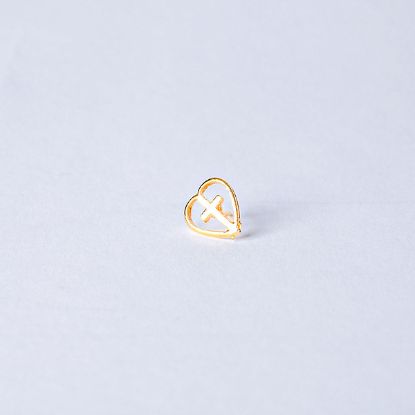 Picture of Lapel Pin Heart/Cross Gold PK6