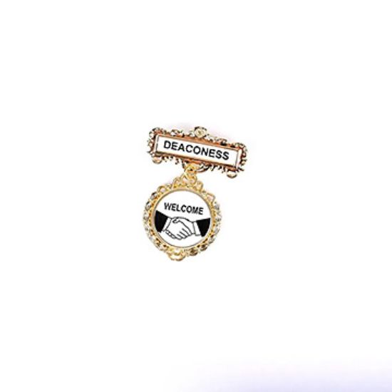 Picture of Badge Fancy Round Deaconess Shaking Hands Pin