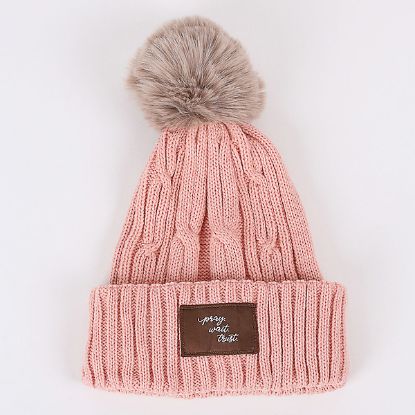 Picture of Beanie Pink Pray Wait Trust