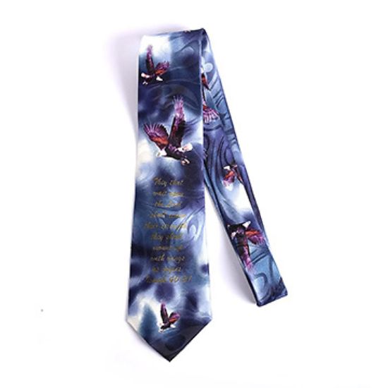 Picture of Tie Polyester Isaiah 40:31 Eagles Navy