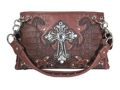 Picture of Fashion Conceal Carry Purse Cross L.Brown/Dk.Brown