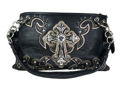Picture of Fashion Conceal Carry Purse Cross Black/Pewter