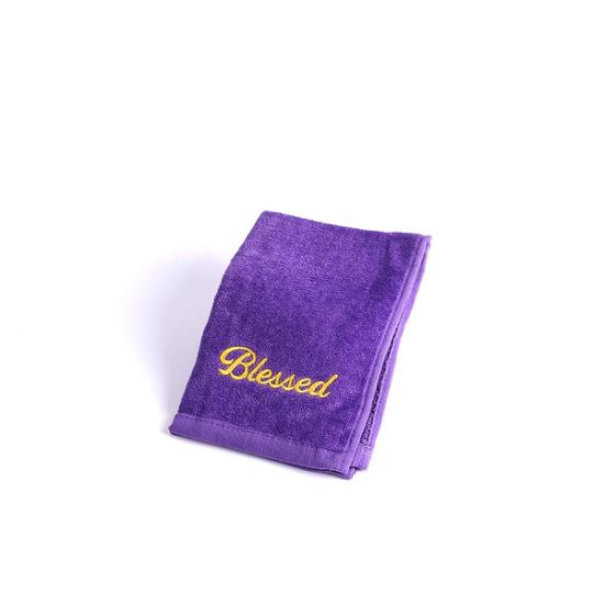 Picture of Pastor Towel Blessed Purple Cotton