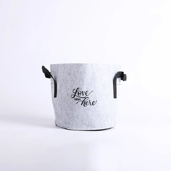 Picture of Grow Bag Love Grey - Handles - 1 Gallon