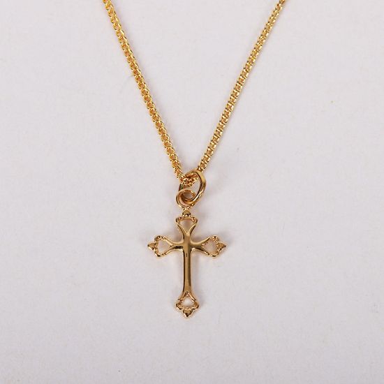Picture of Necklace Cutout Cross Gold Over Ss 16-18"