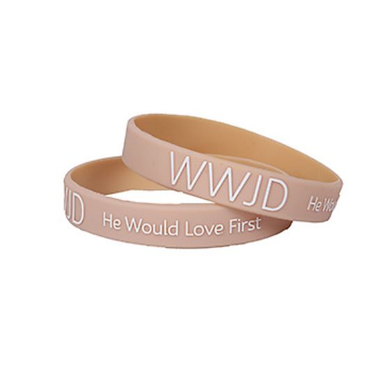 Picture of Bracelet Silicone WWJD He Would Peach PK12