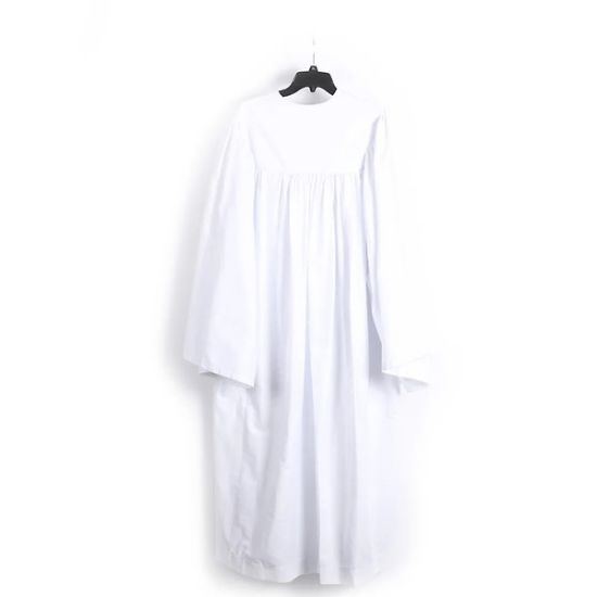 Picture of Baptismal Gown Box Pleat White Xs - Poly - Weighted