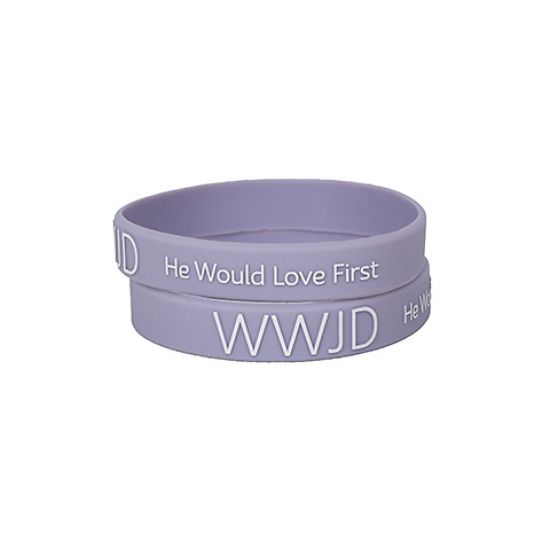Picture of Bracelet Silicone WWJD He Would Violet PK12