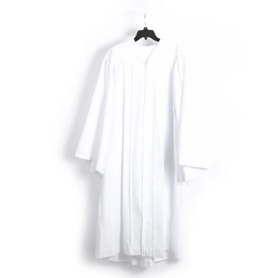 Picture of Baptismal Gown Box Pleat White Med - Poly - Weighted