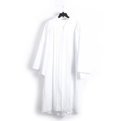 Picture of Baptismal Gown Box Pleat White Large - Poly - Weighted