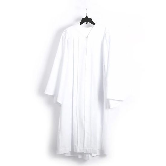 Picture of Baptismal Gown Box Pleat White Large - Poly - Weighted