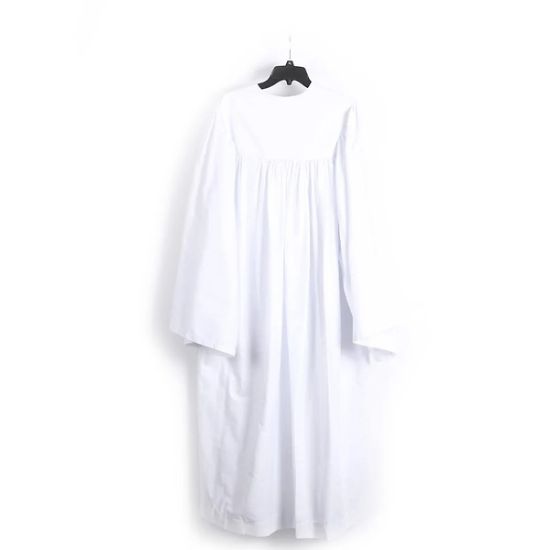 Picture of Baptismal Gown Box Pleat White Xs - Poly Cotton - Weighted