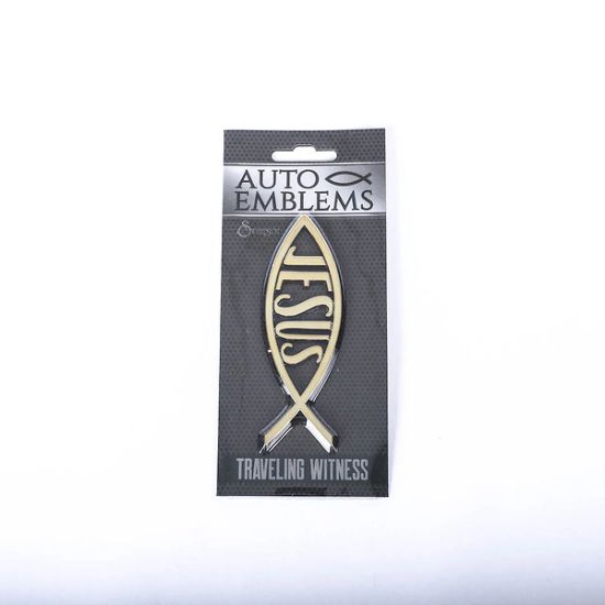 Picture of Auto Emblem Jesus Fish Gold PK6