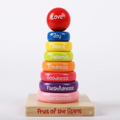 Picture of Puzzle Wood Stackable Rings Fruit of the Spirit