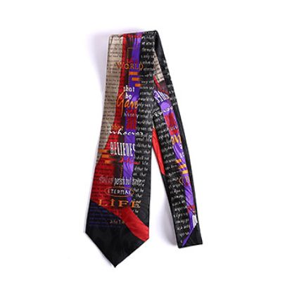 Picture of Tie Polyester John 3:16 Black