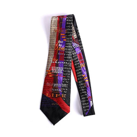 Picture of Tie Polyester John 3:16 Black