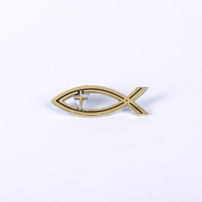 Picture of Auto Emblem Fish Cross Gold PK6