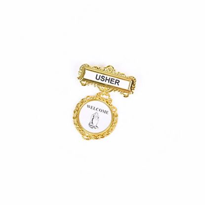 Picture of Badge Fancy Round Usher Praying Hand Magnet