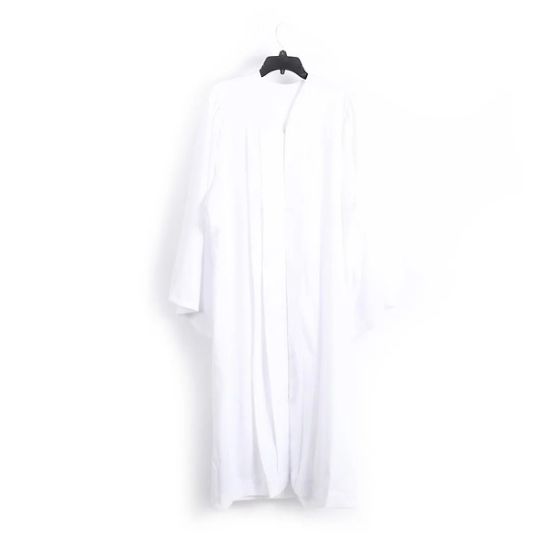 Picture of Baptismal Gown Simple Pleat White Med - Poly - Weighted