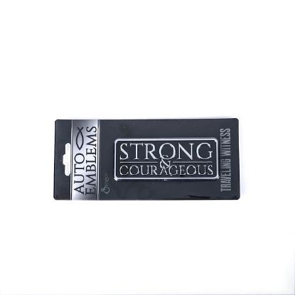 Picture of Auto Emblem Strong & Courageous Silver PK6